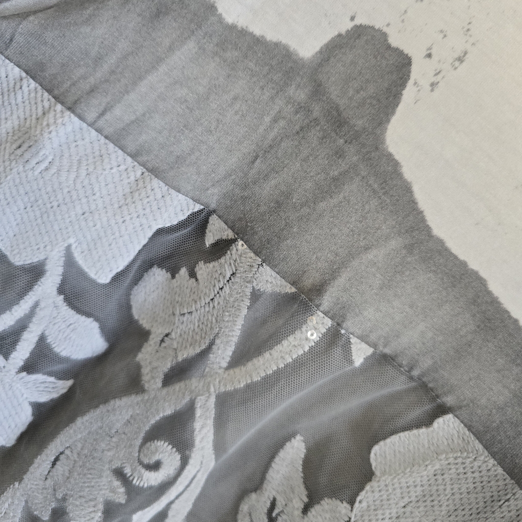 Stunning Hand Dyed Scandal Watercolor Sheer Silk Overlay Italian Boho Blouse — image 5 of 6